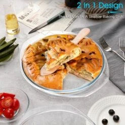 Itopfox Round Glass Casserole Dish With Lid, 4QT Large Microwave Safe Bowl For Cooking, Baking, And Serving, Dishwasher Safe -Kitchen Chef GUEST 4a7d1079 88ab 46ca b446 e49c1019edb5