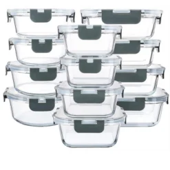 Itopfox 24-Piece Glass Food Storage Containers With Snap Locking Lids, Airtight Meal Prep Containers For Microwave, Oven, Freezer & Dishwasher -Kitchen Chef GUEST 4b455775 08bd 444f ba70 febac853d5c8