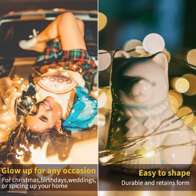 Itopfox 5 Pack 20 LED Fairy Lights With Timer, Silver Wire String Light For Bedroom Party Wedding Decorations, Warm White 6 Itopfox 5 Pack 20 LED Fairy Lights With Timer, Silver Wire String Light For Bedroom Party Wedding Decorations, Warm White - Image 4