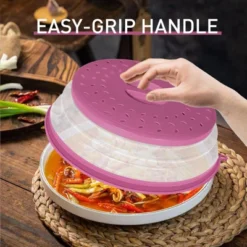 Itopfox Collapsible Microwave Splatter Cover With Vent Holes, Foldable Lid For Dishes & Bowls, Multi-Use Kitchen Splatter Guard & Colander (Purple) -Kitchen Chef GUEST 4e881b57 719d 4766 9f19 c8b98dcb3d9f