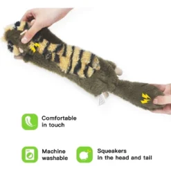 Itopfox 6 Pack Squeaky Dog Toys, No Stuffing Crinkle Plush Chew Toys For Small Puppies, Cute Animal Shapes For Teething Pets