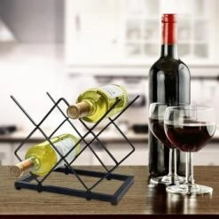 Itopfox Small Wine Rack Countertop, 5-Bottle Metal Holder For Home Kitchen Bar, Tabletop Storage For Cabinet Pantry -Kitchen Chef GUEST 4efa3d46 ca14 41f9 8c19 d8e09d3fb457