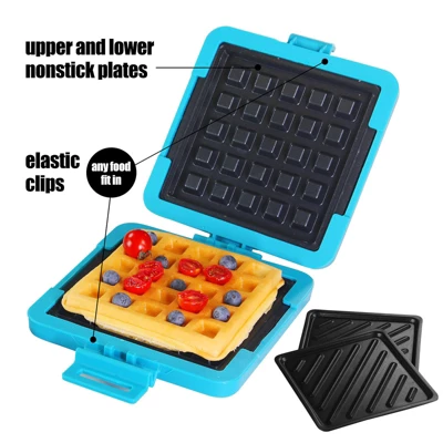 Itopfox Microwave Toaster Sandwich Maker, Waffle Maker, Panini Press, Dishwasher Safe, No Electricity, Fast Cooking, Time Saving, Portable For Travel 4 Itopfox Microwave Toaster Sandwich Maker, Waffle Maker, Panini Press, Dishwasher Safe, No Electricity, Fast Cooking, Time Saving, Portable For Travel - Image 2