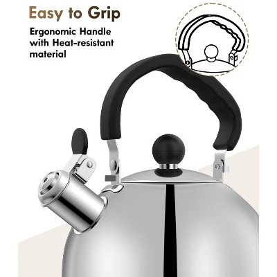 Itopfox Stainless Steel Tea Kettle For Stove Top With Efficient Heating, Audible Whistle & Safe Handle - 2 Quart Camping Kettle 5 Itopfox Stainless Steel Tea Kettle For Stove Top With Efficient Heating, Audible Whistle & Safe Handle - 2 Quart Camping Kettle - Image 3