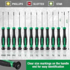 Itopfox 12-Piece Mini Screwdriver Set With Magnetic Tips, Includes Slotted, Phillip, And Star Screwdrivers, Premium Alloy Steel, SureGrip Handle 15 Itopfox 12-Piece Mini Screwdriver Set With Magnetic Tips, Includes Slotted, Phillip, And Star Screwdrivers, Premium Alloy Steel, SureGrip Handle -Kitchen Chef GUEST 5142d999 7a63 4310 9899 db9e25d0d132