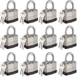 Itopfox 12-Pack Keyed Alike Nickel Plated Steel Padlocks With Keys, Secure Locks For Gates, Sheds, Cabinets, Bags, And More -Kitchen Chef GUEST 516e94cd bca9 45f2 9885 ef88cdc55ed6
