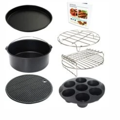 Itopfox 9 Inch Air Fryer Accessories Set With Cupcake Pan, Pizza Pan, Silicone Baking Cup, Recipe Cookbook For 5.3Qt - 6.8Qt Air Fryers -Kitchen Chef GUEST 524076c8 edb1 4ecf bc50 0be067698b15