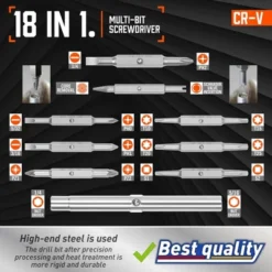 Itopfox 18-in-1 Multi-bit Screwdriver Set With Ergonomic Handle, Includes Slotted/Philips/Pozi/Torx/Square Bits & Nut Driver For Home & Car Repair -Kitchen Chef GUEST 5268865e 2662 44b3 a6ab 093118bed040