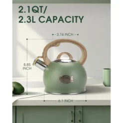 Itopfox Stovetop Whistling Tea Kettle, 2.1 Quart Stainless Steel Teapot With Heat-Resistant Handle, Compatible With All Stoves -Kitchen Chef GUEST 5274f03a 2547 43dd bf14 82ddd1065435