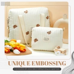 Itopfox 2-Piece Diaper Bag Set For Women, Quilted Cotton Maternity Tote With Cute Bear Design, Multifunctional And Lightweight -Kitchen Chef GUEST 53126497 6d2a 49b3 807a 11bb13955e62