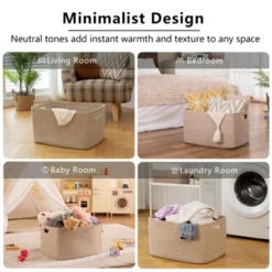 Itopfox Woven Blanket Storage Basket With Handle, Cotton Rope Basket For Organizing, Blanket Basket For Living Room, Toy Basket For Nursery, Brown -Kitchen Chef GUEST 53ea2e03 0141 4125 8119 7400bbc79fa0