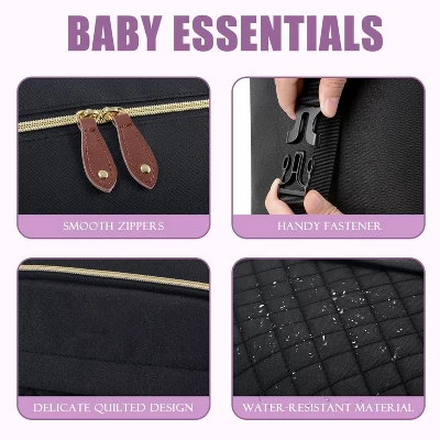 Itopfox Large Travel Diaper Tote With Pacifier Case, Multifunction Baby Bag For Mom And Dad, Spacious And Organized Storage 4 Itopfox Large Travel Diaper Tote With Pacifier Case, Multifunction Baby Bag For Mom And Dad, Spacious And Organized Storage - Image 2