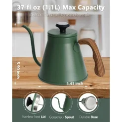 Itopfox Gooseneck Kettle With Thermometer For Pour Over Coffee & Tea Stainless Steel Durable 3-Layer Base Precision Spout, All Stove Tops Compatible -Kitchen Chef GUEST 55959cb6 f30f 4154 b762 46c2bcfd085b