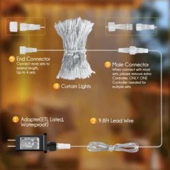 Itopfox 300 LED Curtain String Lights With Remote, 8 Modes, Connectable Waterproof Fairy Lights For Bedroom, Wedding, Outdoor, Christmas Party, White -Kitchen Chef GUEST 56a558f5 6598 49f7 8e3b dc7e6721ccba