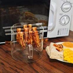 Itopfox Microwave Bacon Cooker With Cover, 2-in-1 Glass Cooking Pot, Microwavable Bacon Grill With Silicone Lid, Easy Clean -Kitchen Chef GUEST 56d21195 0cf7 466b a28f e020f72c3fe3