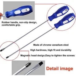 Itopfox 2-Piece Long Screwdriver Set With Magnetic Tips, Slotted & Phillips Head, Rubber Grip Handle For Secure And Comfortable Use -Kitchen Chef GUEST 56dc0541 c8b6 436e 9f70 8d374a64b91b
