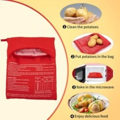 Itopfox Microwave Potato Bag For Baking, Reusable Steam Pocket Cooker For Potatoes, Corn, Bread, And Tortillas, Washable Fabric -Kitchen Chef GUEST 57104ff0 5dc9 4297 b7c3 13bd931a8650