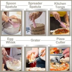 Itopfox Silicone Cooking Kitchen Utensil Set, 43 Pcs Pink Cooking Utensils With Turner, Tongs, Spoon, Spatula, Heat Resistant For Nonstick Cookware -Kitchen Chef GUEST 5718b0ad ee7e 4237 8d1a 9298448b9cc2