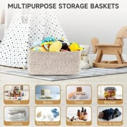 Itopfox 3-Pack Small Storage Baskets For Organizing, Woven Shelf Toy Basket, Rope Baskets For Gifts Empty, Closet Organizer Bins With Handles -Kitchen Chef GUEST 572b6799 db4a 447c 9694 3ddec997c8cc