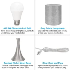 Itopfox 3-Way Touch Control Table Lamp, Dimmable Bedside Desk Lamp With Metal Base, Modern Nightstand Lamp With Grey Shade For Bedroom, Living Room -Kitchen Chef GUEST 597e0c64 94b7 4a82 8f2e b66e10aebadf