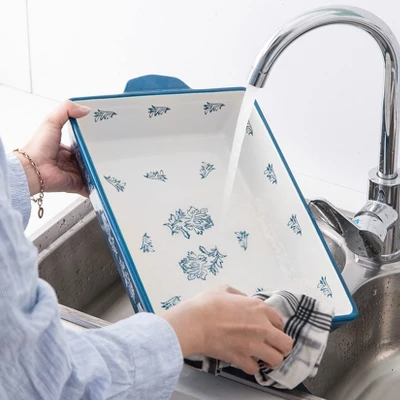 Itopfox 3-Piece Ceramic Baking Dish Set For Lasagna, Casseroles, Gratin & Desserts, Oven, Microwave & Freezer Safe, Rose Pattern Design 6 Itopfox 3-Piece Ceramic Baking Dish Set For Lasagna, Casseroles, Gratin & Desserts, Oven, Microwave & Freezer Safe, Rose Pattern Design - Image 4