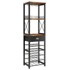 Itopfox 4-Tier Freestanding Wine Rack With Tabletop, Glass Holder, Storage Drawer For Liquor & Glasses, Industrial Style Bar Cabinet For Living Room 17 Itopfox 4-Tier Freestanding Wine Rack With Tabletop, Glass Holder, Storage Drawer For Liquor & Glasses, Industrial Style Bar Cabinet For Living Room -Kitchen Chef GUEST 5a49501d 1539 428c 9c04 0774df4d2311