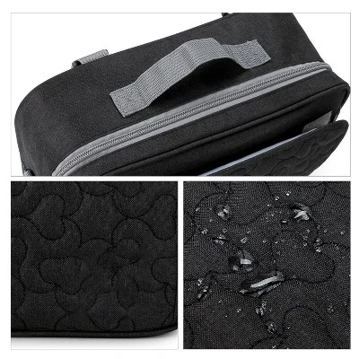 Itopfox Baby Diaper Bag With Multiple Pockets For Diapers, Wipes & Toys, Hand Strap, Fits In Backpack Or Stroller (Black Flower) 4 Itopfox Baby Diaper Bag With Multiple Pockets For Diapers, Wipes & Toys, Hand Strap, Fits In Backpack Or Stroller (Black Flower) - Image 2