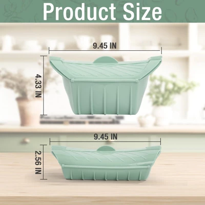 Itopfox Microwave Steamer, 2-Pack Silicone Food Steamer For Cooking, Vegetable Pot With Lids Vegetables Fish Prep Meal Food, Microwave & Freezer Safe 4 Itopfox Microwave Steamer, 2-Pack Silicone Food Steamer For Cooking, Vegetable Pot With Lids Vegetables Fish Prep Meal Food, Microwave & Freezer Safe - Image 2