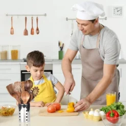 Itopfox Kitchen Utensil Set With Holder, Natural Teak Wood Spoons For Cooking, Includes Spatula, Ladle & More, Non-Scratch Wooden Tools For Cookware -Kitchen Chef GUEST 5c33eefd 7ffe 4a80 a159 b773c708aaf3