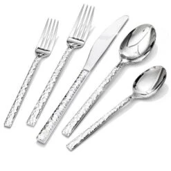 Itopfox 40-Piece Hammered Silverware Set, 18/10 Stainless Steel Flatware For 8, Cutlery Set For Home, Party, Wedding, Mirror Polished Dishwasher Safe -Kitchen Chef GUEST 5ca31f61 0b8b 4864 b3a3 ba31aeeba21c