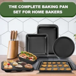 Itopfox Nonstick Bakeware Set, 7-Piece Carbon Steel Baking Pans With Cooling Rack, Stackable Design, Perfect For Cakes, Muffins, Pizza And More -Kitchen Chef GUEST 5db12ac2 dcb1 43fa 9cab a71a1bde50bd