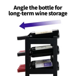 Itopfox 3-Tier Bamboo Wine Rack, Sturdy And Durable Wine Storage Cabinet Shelf For Pantry, Kitchen, Holds 12 Bottles Securely -Kitchen Chef GUEST 602876de b448 472c bf00 e30a307d7a90