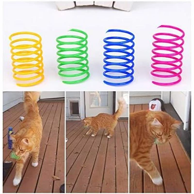 Itopfox Cat Spiral Spring Toy, 12-Pack Interactive Kitten Toy For Hunting, Biting, And Play, Colorful Heavy Plastic Springs To Keep Cats Active 5 Itopfox Cat Spiral Spring Toy, 12-Pack Interactive Kitten Toy For Hunting, Biting, And Play, Colorful Heavy Plastic Springs To Keep Cats Active - Image 3