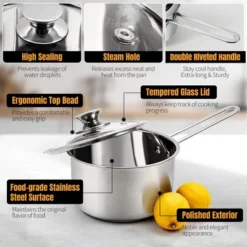 Itopfox Stainless Steel Cookware Set, 6-Piece Nonstick Induction Pots & Pans Set, Works With Gas/Electric Cooktops, Dishwasher Safe -Kitchen Chef GUEST 6249322f a7e2 41a0 afdc 5359afeb6f6f