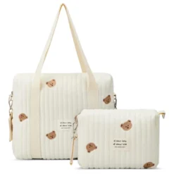 Itopfox 2-Piece Diaper Bag Set For Women, Quilted Cotton Maternity Tote With Cute Bear Design, Multifunctional And Lightweight -Kitchen Chef GUEST 62712de5 155e 40a3 add7 c32fa87a42e6