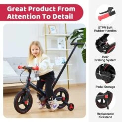 Itopfox 6-in-1 Foldable Toddler Bike With Push Handle, Training Wheels & Pedals For Kids 18-60 Months Adjustable Balance Bike For Boys & Girls -Kitchen Chef GUEST 627b1ebe f856 4c84 a865 77f5770927f6