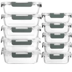 Itopfox 10-Pack Glass Meal Prep Containers With Snap Locking Lids, Airtight Food Storage Containers For Microwave, Oven, Freezer & Dishwasher Safe -Kitchen Chef GUEST 62ace6a4 039f 4f8b 9533 e9feec70681f