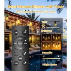 Itopfox Outdoor String Lights With Remote Control, 50Ft Waterproof Dimmable LED Patio Lighting, 15 Edison Bulbs For Backyard, Garden, Gazebo -Kitchen Chef GUEST 63030914 9363 4df9 a734 25cbaac9cb62