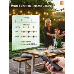 Itopfox 100FT LED Outdoor String Lights With Remote, Dimmable Patio Lights, Timer & 3 Lighting Modes, 32 Shatterproof Edison Bulbs, Waterproof -Kitchen Chef GUEST 63346d31 4a97 4f53 9935 cf89053146d3