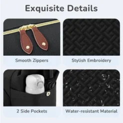 Itopfox Medium Black Diaper Tote Bag For Parents With Pacifier Case, 10 Pockets, Insulated Bottle Holders, Travel-Friendly 14 Itopfox Medium Black Diaper Tote Bag For Parents With Pacifier Case, 10 Pockets, Insulated Bottle Holders, Travel-Friendly -Kitchen Chef GUEST 63e7c9f9 6bd7 4825 9225 70e63fd11684