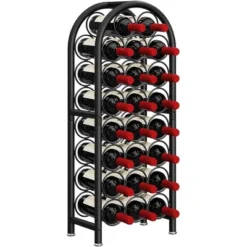 Itopfox Freestanding Floor Wine Rack - Metal Holder Stand Organizer For 23 Bottles, Black, Space-saving Design -Kitchen Chef GUEST 6449a6be ef73 470a b28a 3f55efd37c84