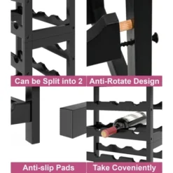 Itopfox 6-Tier Bamboo Wine Rack Freestanding Floor, 24 Bottles Wine Storage Shelves With Table Top, Stackable Display For Kitchen, Bar Rustic Brown -Kitchen Chef GUEST 64530067 535b 45ee 917a 6b2ddcb9a59a