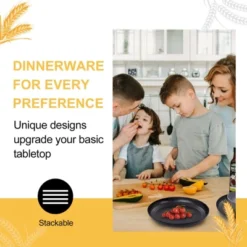 Itopfox Wheat Straw Dinnerware Set, 16PCS Unbreakable Microwave Safe Plates & Bowls For Kitchen & Camping, Eco-Friendly Dishware -Kitchen Chef GUEST 65cf4fc9 7fe9 4b92 aec0 5c388848e5b3