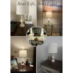 Itopfox Rustic Table Lamp Set Of 2 For Living Room Farmhouse Bedside Desk Lamps Bedroom Nightstand Vintage Linen Washed Decor -Kitchen Chef GUEST 65f3546c be5a 436d b8b6 dc1b49c2690b