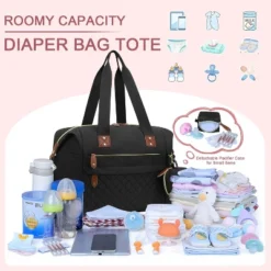 Itopfox Large Waterproof Diaper Bag Tote With Pacifier Case, Shoulder Straps & Stroller Clips For Moms And Dads, Black -Kitchen Chef GUEST 667d1b97 b68a 4e29 8fa7 c67381892c08