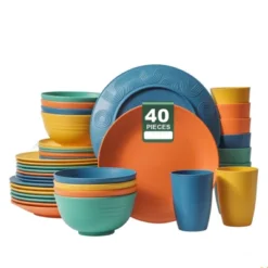 Itopfox 40-Piece Premium Wheat Straw Dinnerware Set, Service For 8, Unbreakable Plates & Bowls, Dishwasher & Microwave Safe, Eco-Friendly Kitchenware -Kitchen Chef GUEST 66ab523c 554c 4484 95b0 7a508d716658