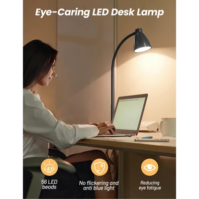Itopfox LED Desk Lamp With USB Charging Port, 3 Color Modes, Dimmable Reading Light, Intelligent Auto Dimming, Flexible Gooseneck For Bedside, Office 4 Itopfox LED Desk Lamp With USB Charging Port, 3 Color Modes, Dimmable Reading Light, Intelligent Auto Dimming, Flexible Gooseneck For Bedside, Office - Image 2