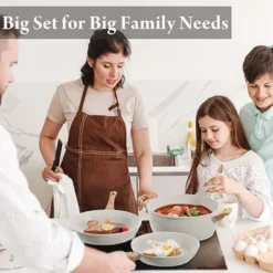 Itopfox 24 Pcs Non Stick Ceramic Cookware Set, Healthy Non Toxic Kitchen Cookware With Large Capacity, Induction Compatible, PFAS Free, Cream White -Kitchen Chef GUEST 673ce75c 5b3f 4b7d bf00 f33ac9c2369e