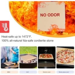 Itopfox 10 Inch Small Pizza Stone With Parchment Paper For Camp Oven, Rectangular Cordierite Baking & Grilling Stone For Grills And Air Fryers -Kitchen Chef GUEST 6a6f59b3 9f57 46cb a98d ecd159b27bb8