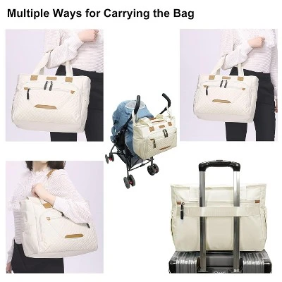 Itopfox Large Diaper Tote Bag With Laptop Compartment, Insulated Pockets, Multiple Storage For Baby Essentials, Travel Friendly 6 Itopfox Large Diaper Tote Bag With Laptop Compartment, Insulated Pockets, Multiple Storage For Baby Essentials, Travel Friendly - Image 4